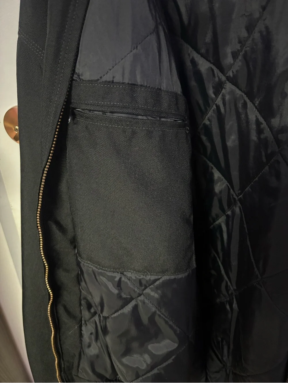 Carhartt Black Quilted Hooded Work Jacket